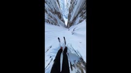 Professional Skis Steep And Narrow Path