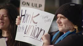US, Los Angeles: Santa Clarita Starbucks Workers Strike Nationwide Amid Holiday Rush With Sound On Tape