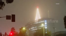 US, Los Angeles: Downtown Los Angeles Overnight Fog Blankets DTLA