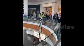 US: Security removed a giant pro-Palestine banner dropped by pro-Palestinian activists