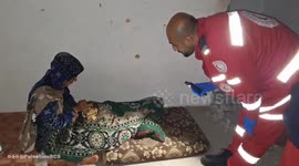 The teams of the Palestine Red Crescent Society transported a released detainee, who arrived at Al-Qastal Towers