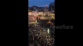 Serbia: Thousands protest at Slavija Square in Belgrade