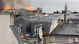 Flames and Smoke Tower Over Paris Train Station Area