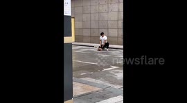 China: Traffic Accident while Performing on the Roadside