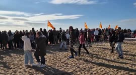 Christmas Day Swim, Calella, Catalonia, Spain, Europe