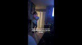 My mom struggling to put my son to sleep