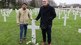 Luxembourg: Alex Sabga Brady L and Ivan Schwartz give their respect to fallen general George S. Patton. on the Battle of the Bulge 80th Anniversary