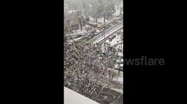 Serbia: Students block traffic for 15 minutes near the Faculty of Law in Belgrade