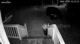 Woman Slips On Stairs While Carrying Sleeping Kid