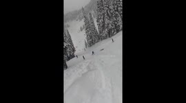 Kid Crashes Into Skier