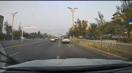 China: Lane Change Leads to Electric Bike Crash