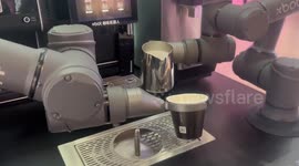Coffee-making robot Has hilarious slip-up