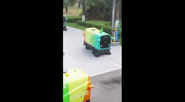Smart cleaning robots in Shenzhen, China