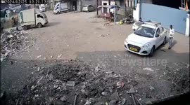 MIRACLE CAUGHT ON CAMERA! 6-Year-Old  walks to home after Run Over By Car in Vasai