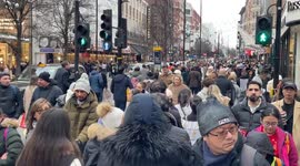 Thousands of people flooded Oxford Street in London during the Boxing Day sales