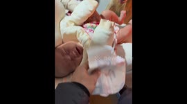 Chinese baby accidentally pees on golden retriever
