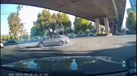 Drivers follow the car in front into road closed for repairs