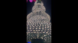 The unique giant Christmas tree in Vietnam is 40m high and made from more than 3,800 conical hats
