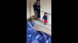 Exclusive- Santa's surprise excavator: A toddler's Christmas delight