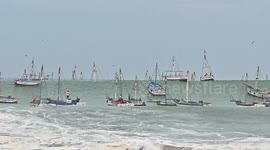 Tsunami causes severe damage in El Ñuro, Piura, Peru