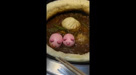 Adorable animal-shaped steamed buns featured in Chinese hotpot