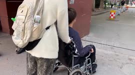 China: Wheelchair Tips Over Before Ride Over a Small Dump