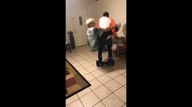 Hoverboard Stunt Hits Side Table