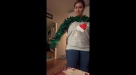 Light-Up Holiday Wreath Sweater