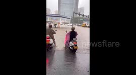 China: Severe Road Flooding in Sanya