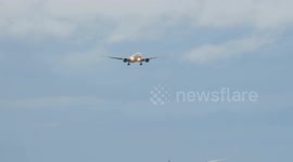 Plane struggles to land at Newcastle Airport