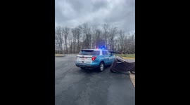 Exclusive- Cop joins the fun: Officer stops toddler on a 4-wheeler in hilarious Christmas surprise