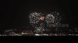 Southend's New Year's fireworks go ahead despite strong winds in Essex, UK