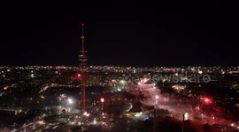 Amazing drone shot during firework in Munich,Germany