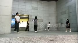 China: Volleyball Saved by a Hip Pass