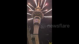 New Zealand: Auckland Rings In 2025 With Fireworks From Sky Tower