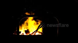 China: Artists Perform The Intangible Cultural Heritage Beat Iron Flower in Yichang