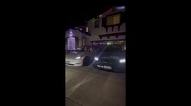 Tesla light show amazes on Christmas Day in California, USA