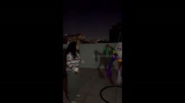 Piñata flies off rooftop after failed kick in Mexico City, Mexico