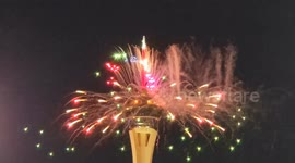 Fireworks at the Stratosphere Casino for New Years 2025