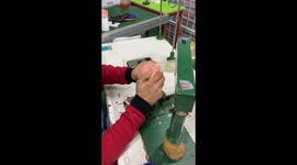 Blonde Hair Sewn Into Doll Head