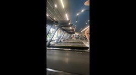 Woman Slips On Treadmill While Gym Ignores Her