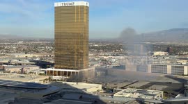Smoke rises from scene of Tesla Cybertruck explosion outside Trump Tower in Las Vegas
