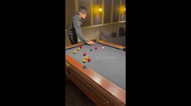 Billiard cue mishap captured in Vall Thorens, Savoie, France