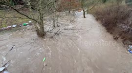 New Year's Day flooding in the North of England following heavy rain