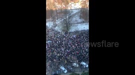 Serbia: Big student protest in front of the Ministry of Education in Belgrade