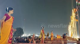 India: Women Batuk Perform Ganga Arti Ahead of Mahakumbh