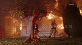 US, Bakersfield: Bakersfield Flames and Smoke Billow From House
