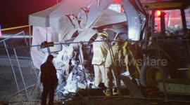 US, Los Angeles: Harbor City Fatal Vehicle vs Excavator