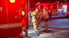 US, Los Angeles: Wilmington Overturned Semi Prompts Hazmat Response