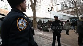 US: Bryant Park Holiday Market Fire Aftermath Destroys Food Kiosks